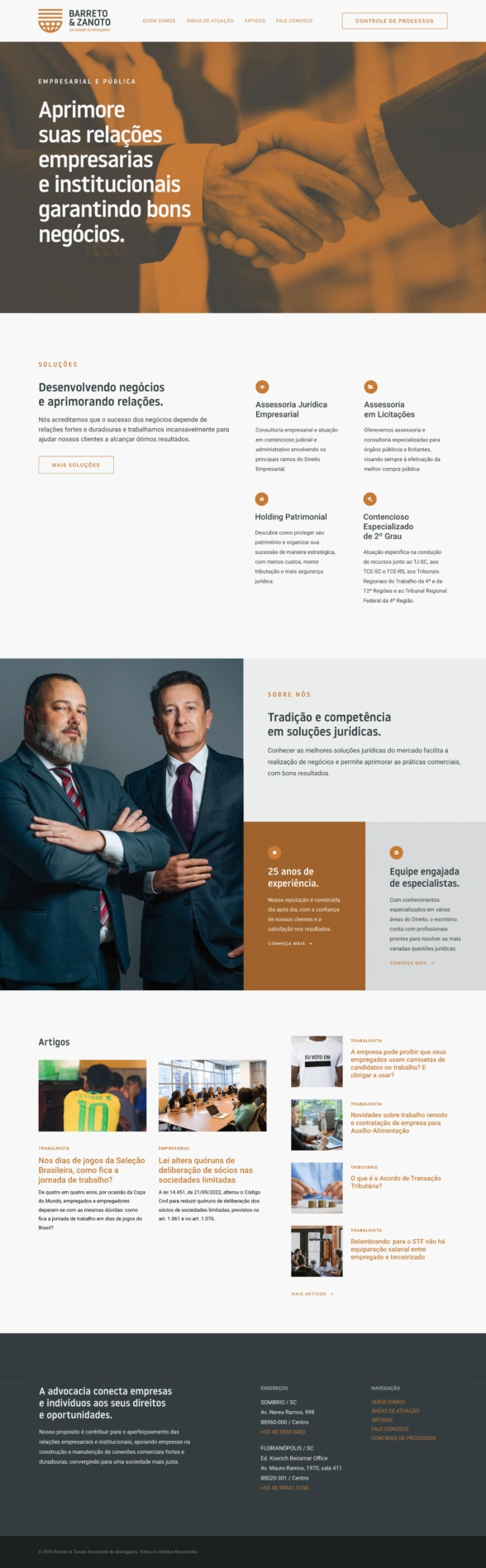 Barreto e Zanoto Sociedade de Advogados Website